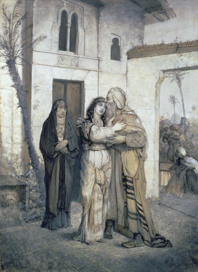 Nathan Greeted by Rachel, 1876 by Maurycy Gottlieb
